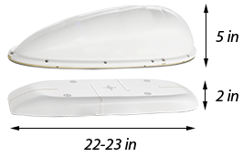 SwiftBroadband Intermediate Gain Class 7 Satcom Antenna. IGA-5006 top and IGA-5001 bottom with dimensions.